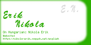 erik nikola business card